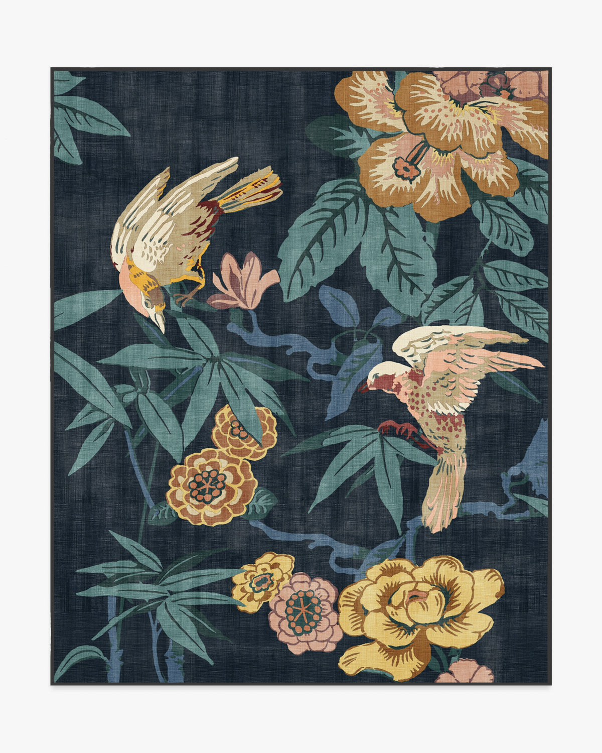 Bamboo Bird — Halı, Çivit, AREA, beyaz zemin, 8x10