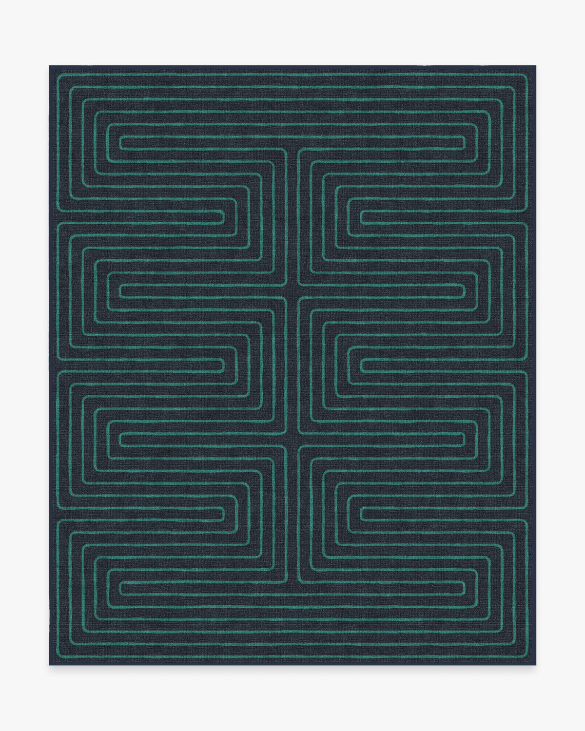 Labyrinth — Halı, Lacivert Turkuaz, AREA, beyaz zemin, 8x10