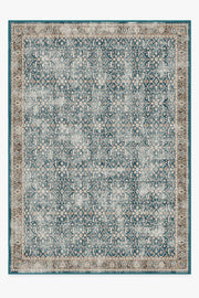 Celestine — Halı, Turkuaz Mavi, AREA, beyaz zemin, 10x14