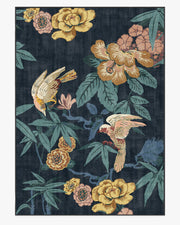 Bamboo Bird — Halı, Çivit, AREA, beyaz zemin, 10x14