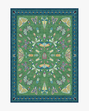 Flutterby — Halı, Yeşil Safir, AREA, beyaz zemin, 5x7