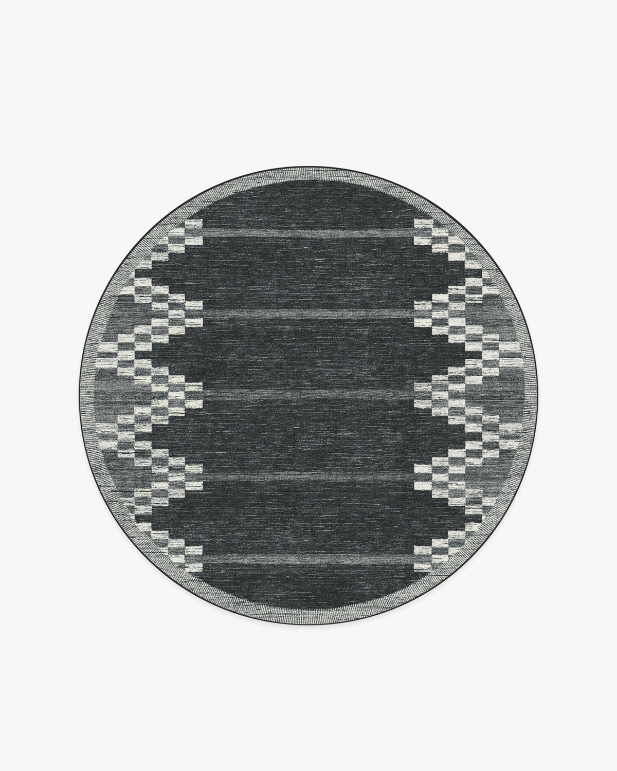 Sloane — Halı, Siyah, ROUND, beyaz zemin, 6R