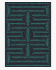 Labyrinth — Halı, Lacivert Turkuaz, AREA, beyaz zemin, 10x14