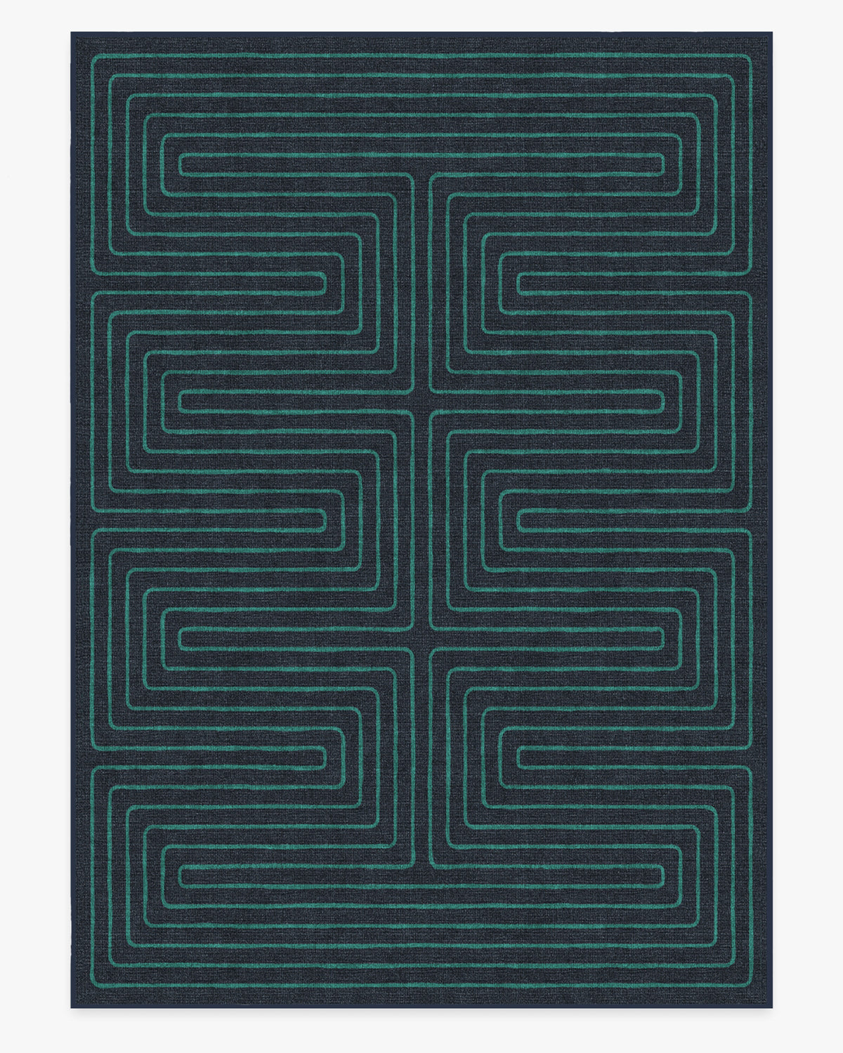 Labyrinth — Halı, Lacivert Turkuaz, AREA, beyaz zemin, 10x14