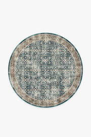Celestine — Halı, Turkuaz Mavi, ROUND, beyaz zemin, 6R