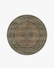 Rowan — Halı, Taş Soft Kil, ROUND, beyaz zemin, 6R
