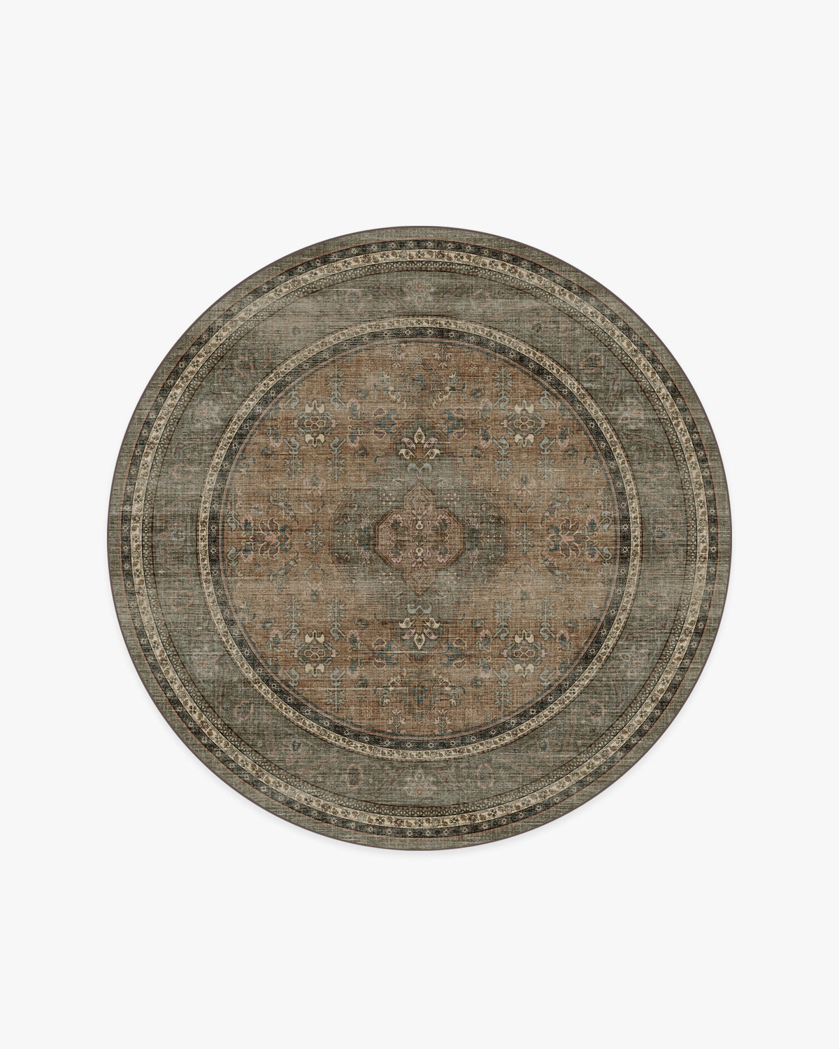 Rowan — Halı, Taş Soft Kil, ROUND, beyaz zemin, 6R