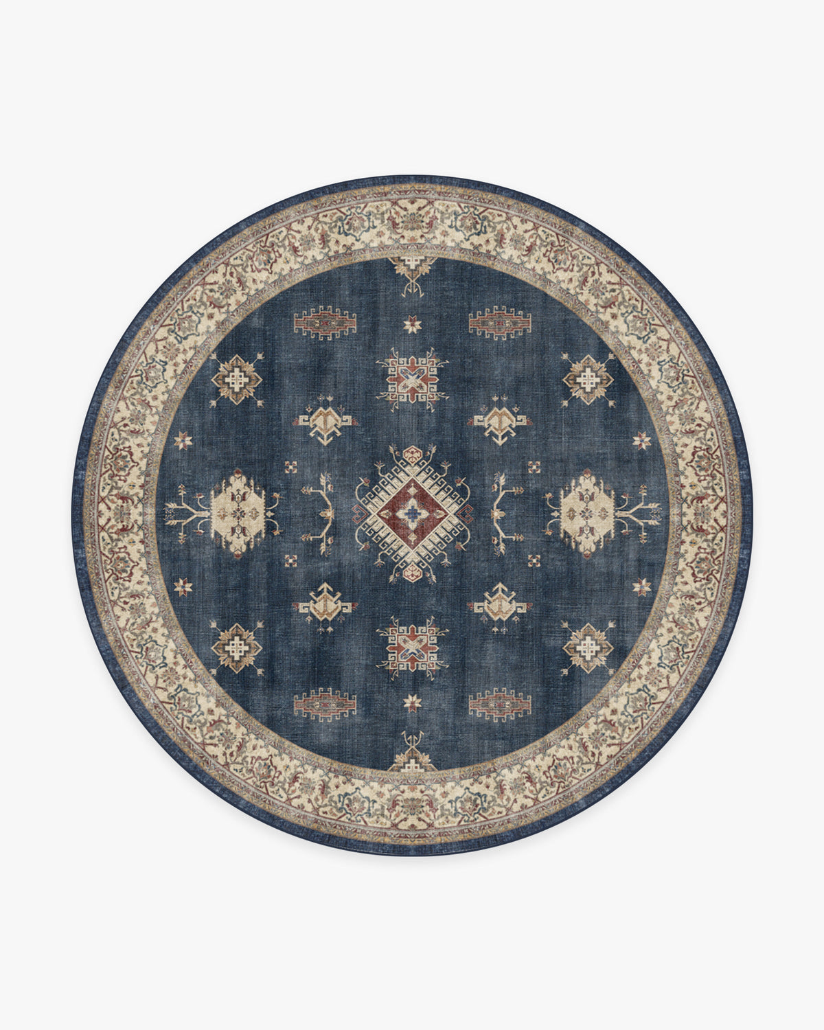 Verena — Halı, Safir, ROUND, beyaz zemin, 8R