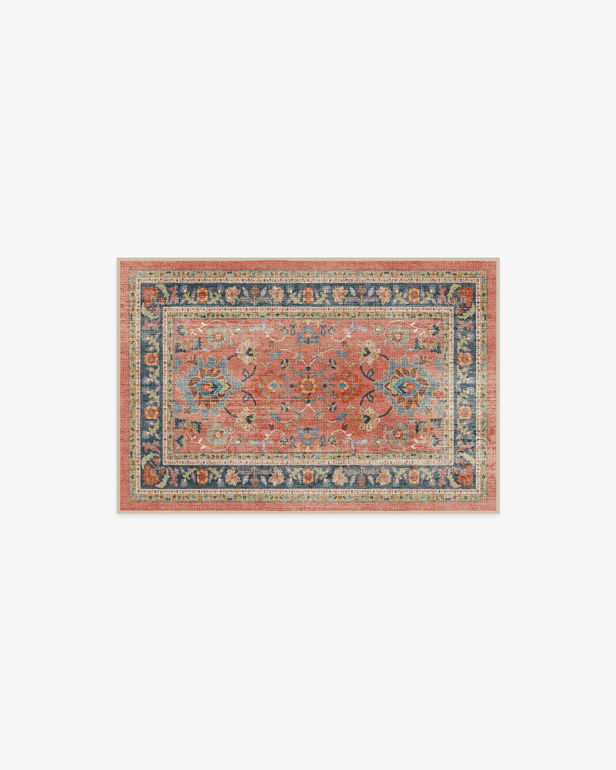 Calabria — Halı, Mercan Çok Renkli, AREA, beyaz zemin, 2x3