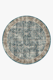 Celestine — Halı, Turkuaz Mavi, ROUND, beyaz zemin, 8R