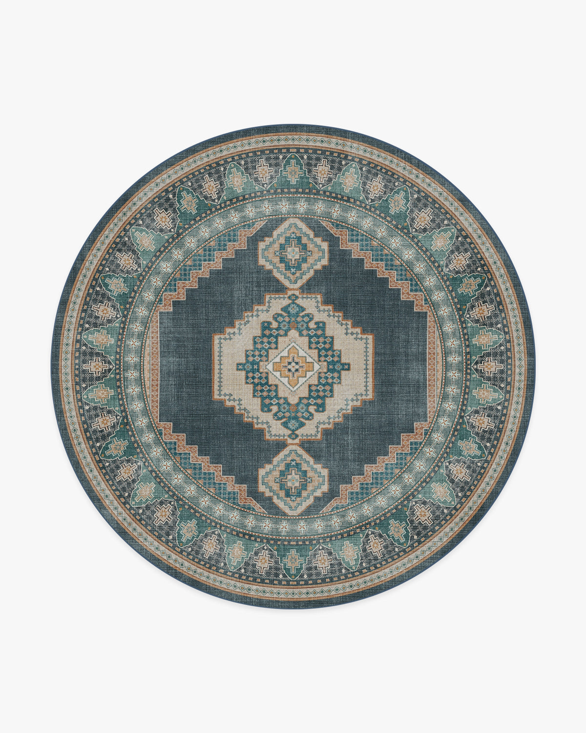 Rayne — Halı, Soft Lacivert, ROUND, beyaz zemin, 8R