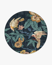 Bamboo Bird — Halı, Çivit, ROUND, beyaz zemin, 8R