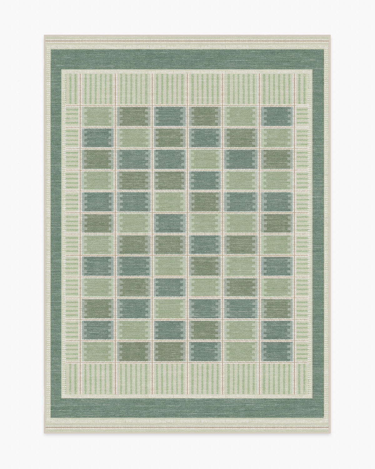 Agnes — Halı, Yeşil, AREA, beyaz zemin, 5x7