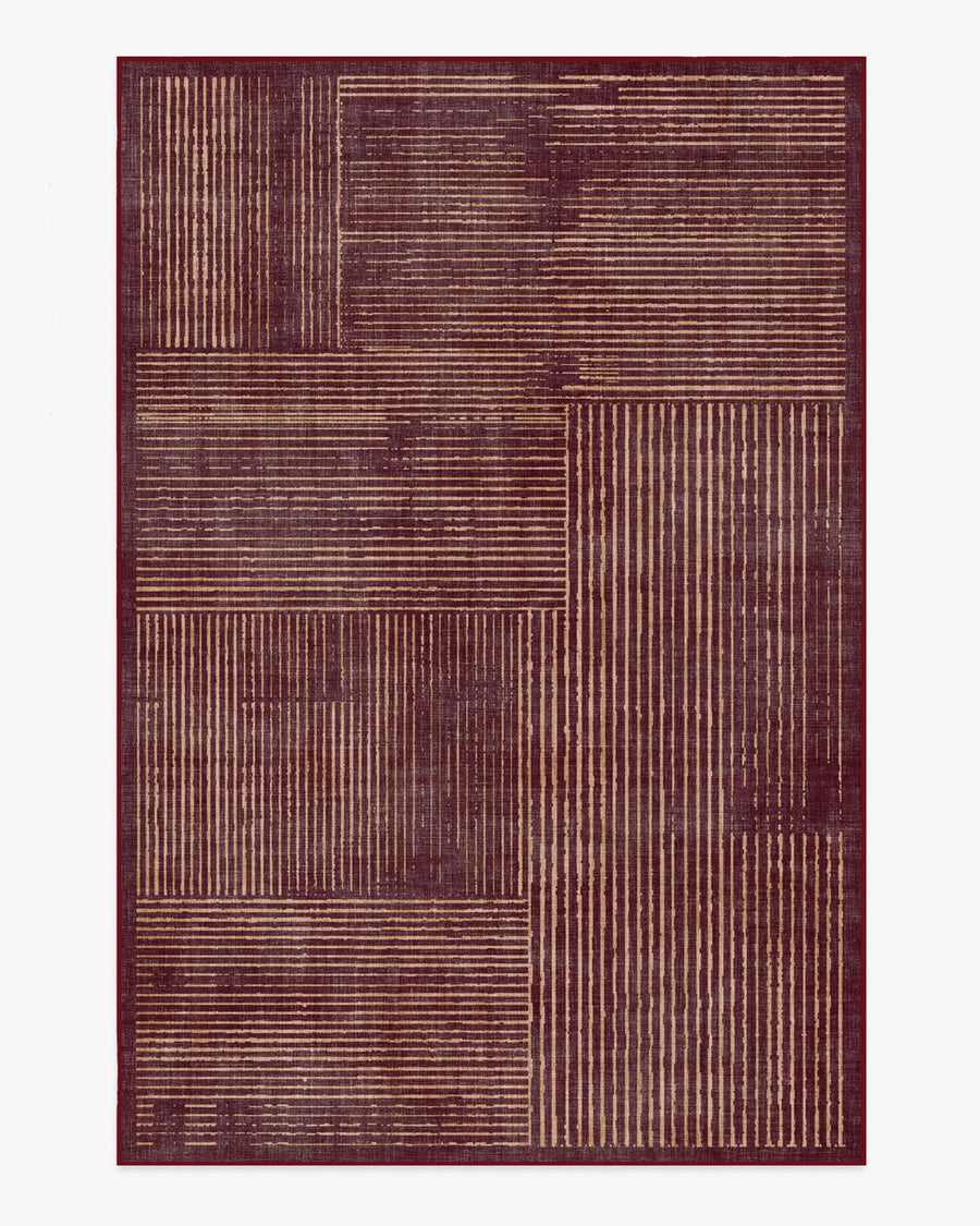 Linear Oasis — Halı, Pas Kırmızı, AREA, beyaz zemin, 6x9