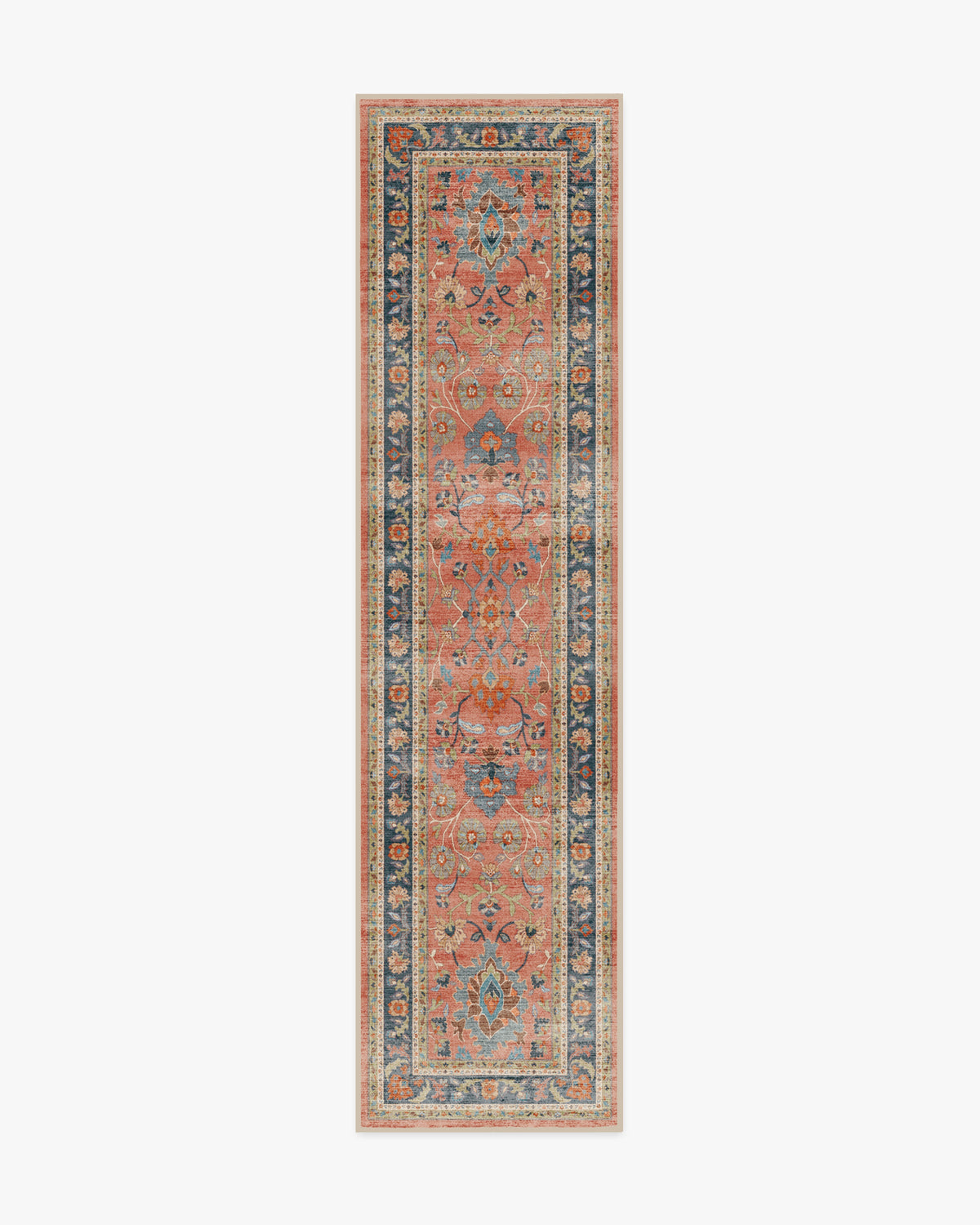 Calabria — Halı, Mercan Çok Renkli, RUNNER, beyaz zemin, 2x10