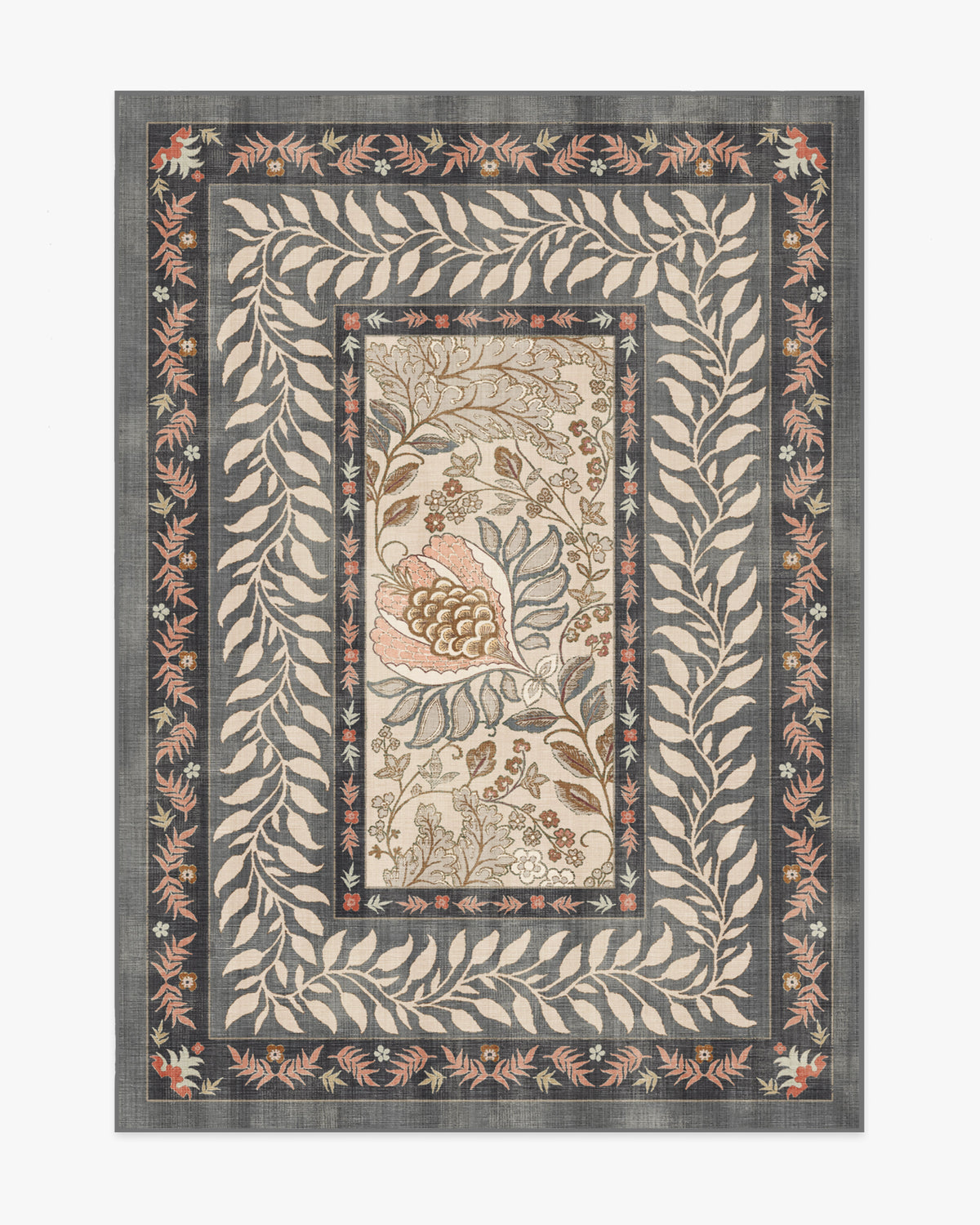 Provence — Halı, Gri Mercan, AREA, beyaz zemin, 5x7