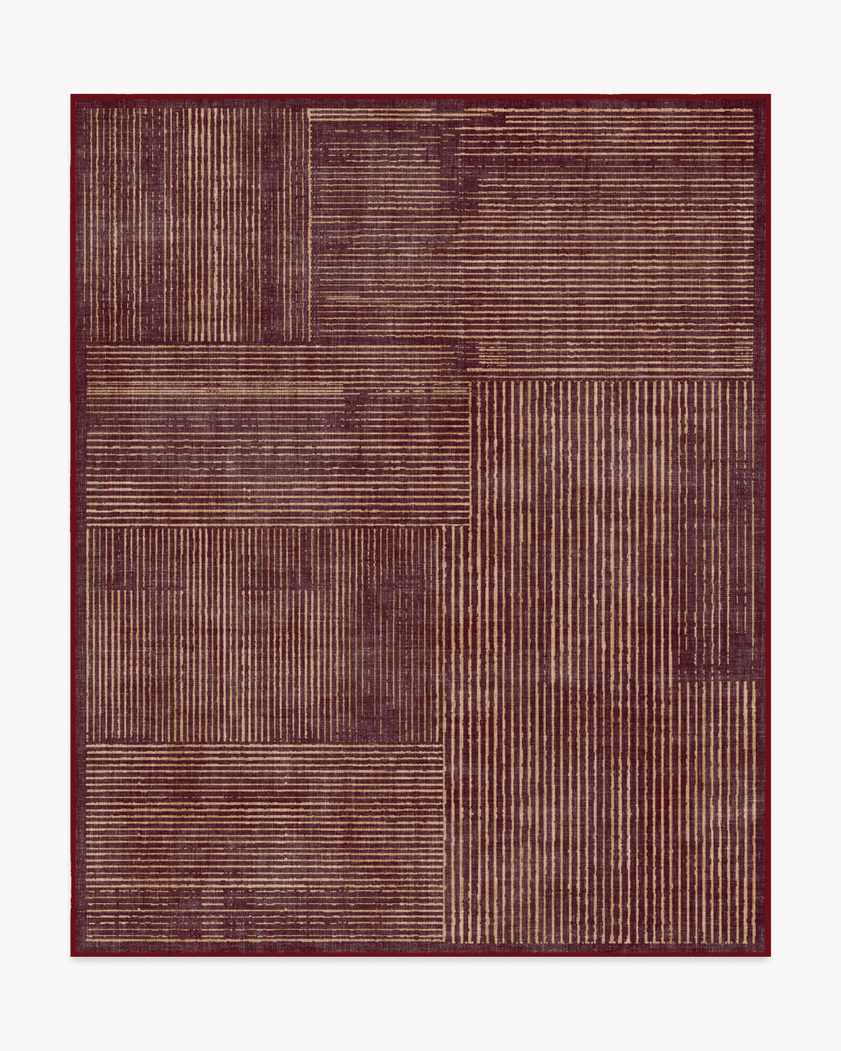 Linear Oasis — Halı, Pas Kırmızı, AREA, beyaz zemin, 8x10