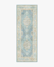 Santiago — Halı, Mavi Krem, RUNNER, beyaz zemin, 2x7