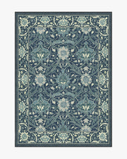 Morris And Co Montreal — Halı, Safir Mavi, AREA, beyaz zemin, 5x7