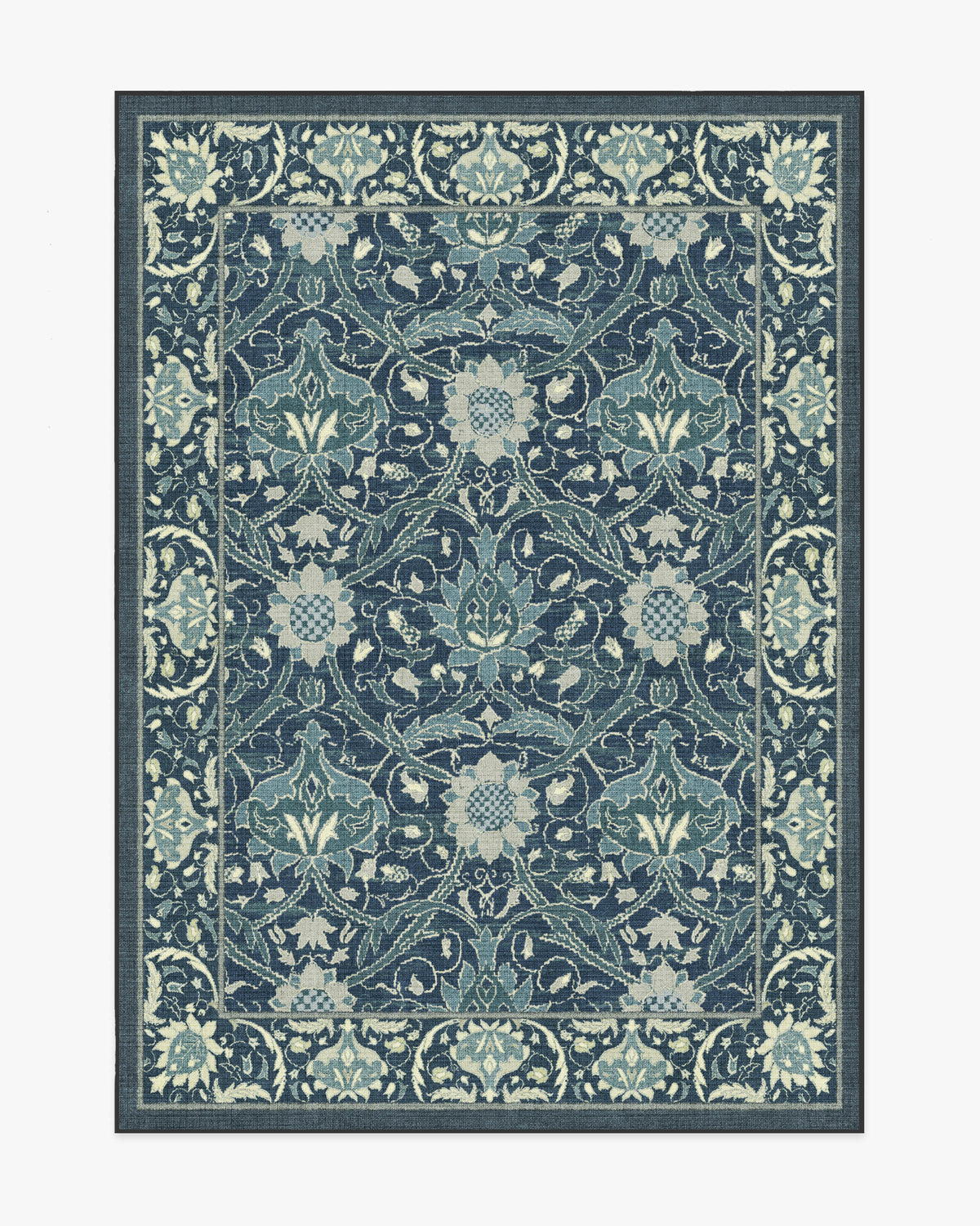 Morris And Co Montreal — Halı, Safir Mavi, AREA, beyaz zemin, 5x7