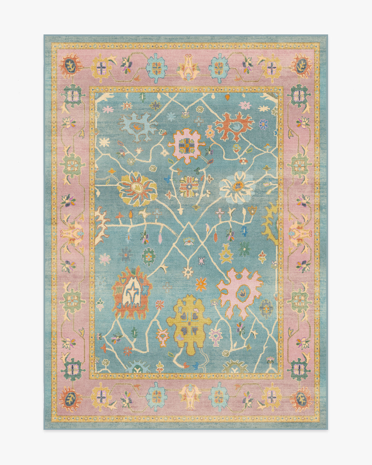 Jemima — Halı, Çok Renkli, AREA, beyaz zemin, 5x7