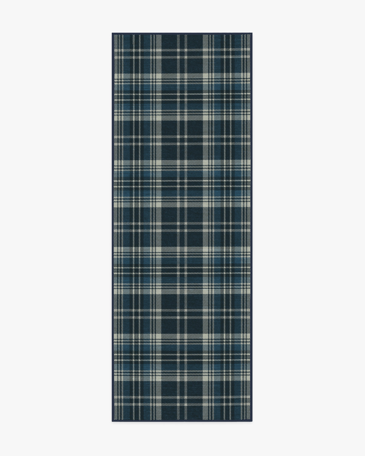 Dress Stewart Tartan — Halı, Lacivert, RUNNER, beyaz zemin, 2x7