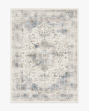 Sarrah — Halı, Quartz Mavi, AREA, beyaz zemin, 5x7