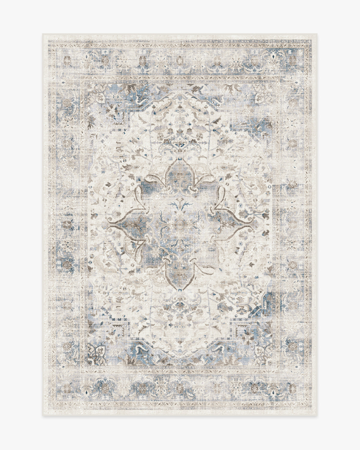 Sarrah — Halı, Quartz Mavi, AREA, beyaz zemin, 5x7