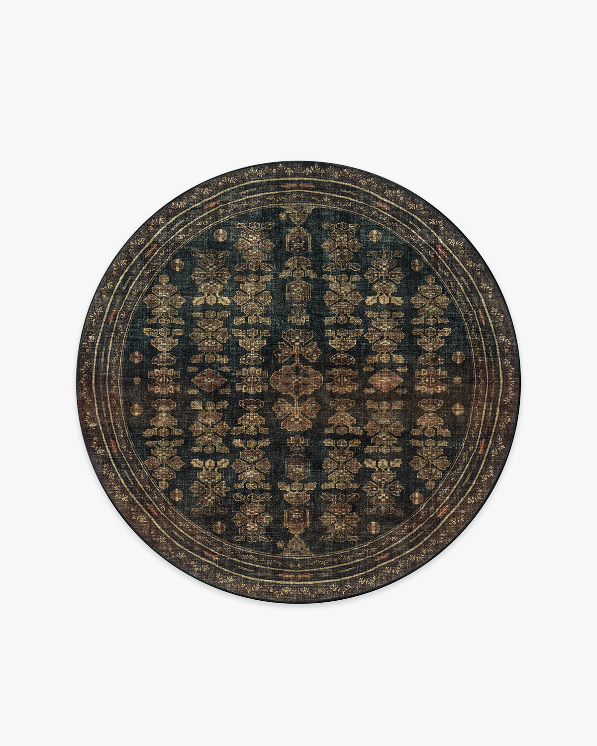 Pradera — Halı, Soft Siyah Kahverengi, ROUND, beyaz zemin, 6R