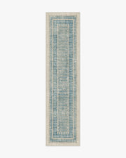 Cyrus — Halı, Nötr Mavi, RUNNER, beyaz zemin, 2x10
