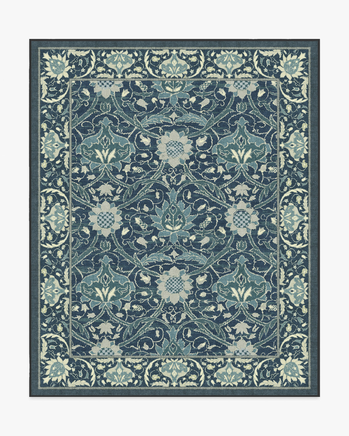 Morris And Co Montreal — Halı, Safir Mavi, AREA, beyaz zemin, 8x10