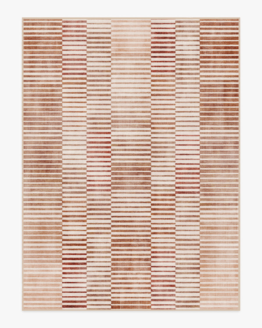 Shadow Stripe — Halı, Terracotta, AREA, beyaz zemin, 9x12