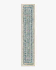 Cyrus — Halı, Nötr Mavi, RUNNER, beyaz zemin, 2x12