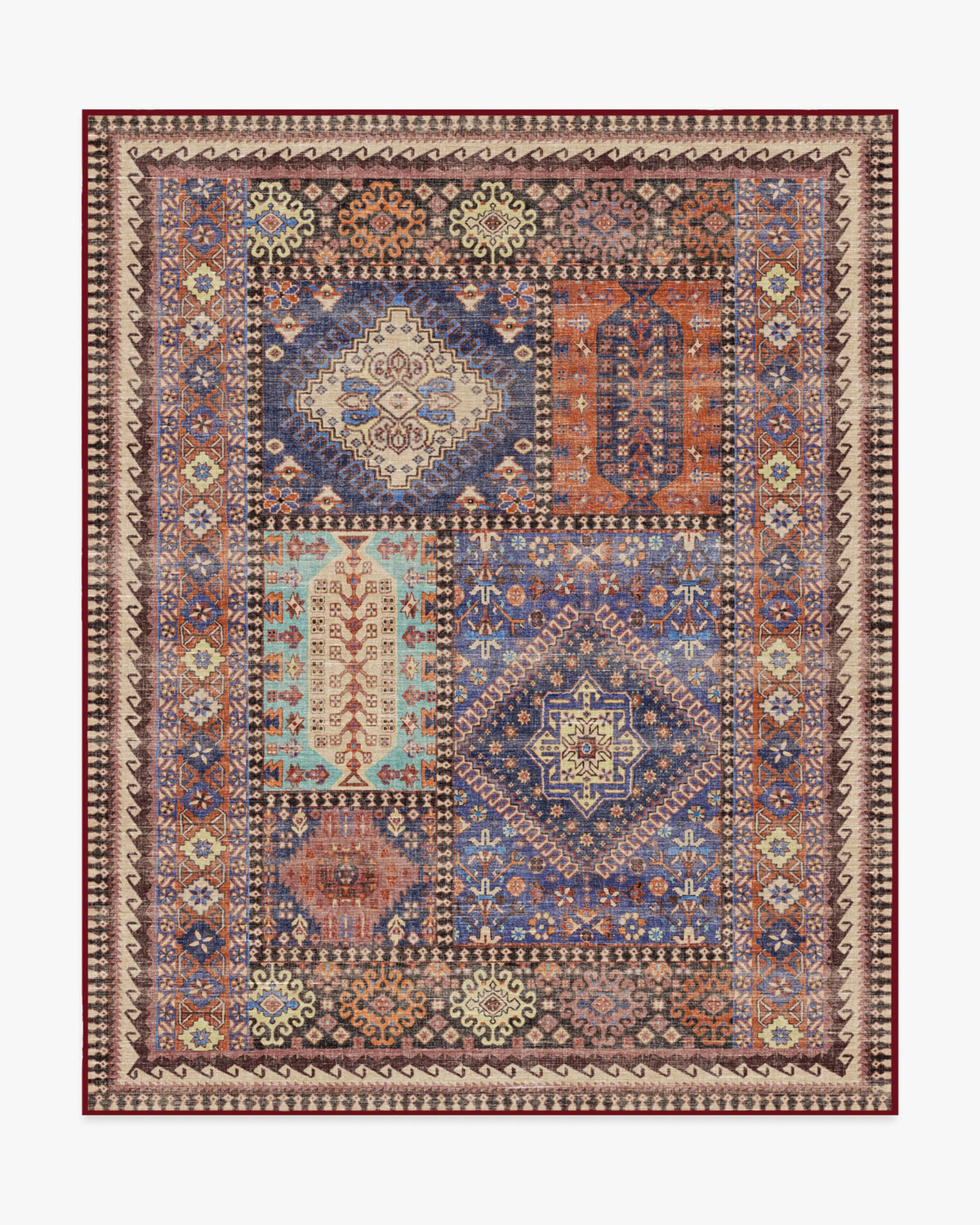 Rumi — Halı, Çok Renkli, AREA, beyaz zemin, 8x10
