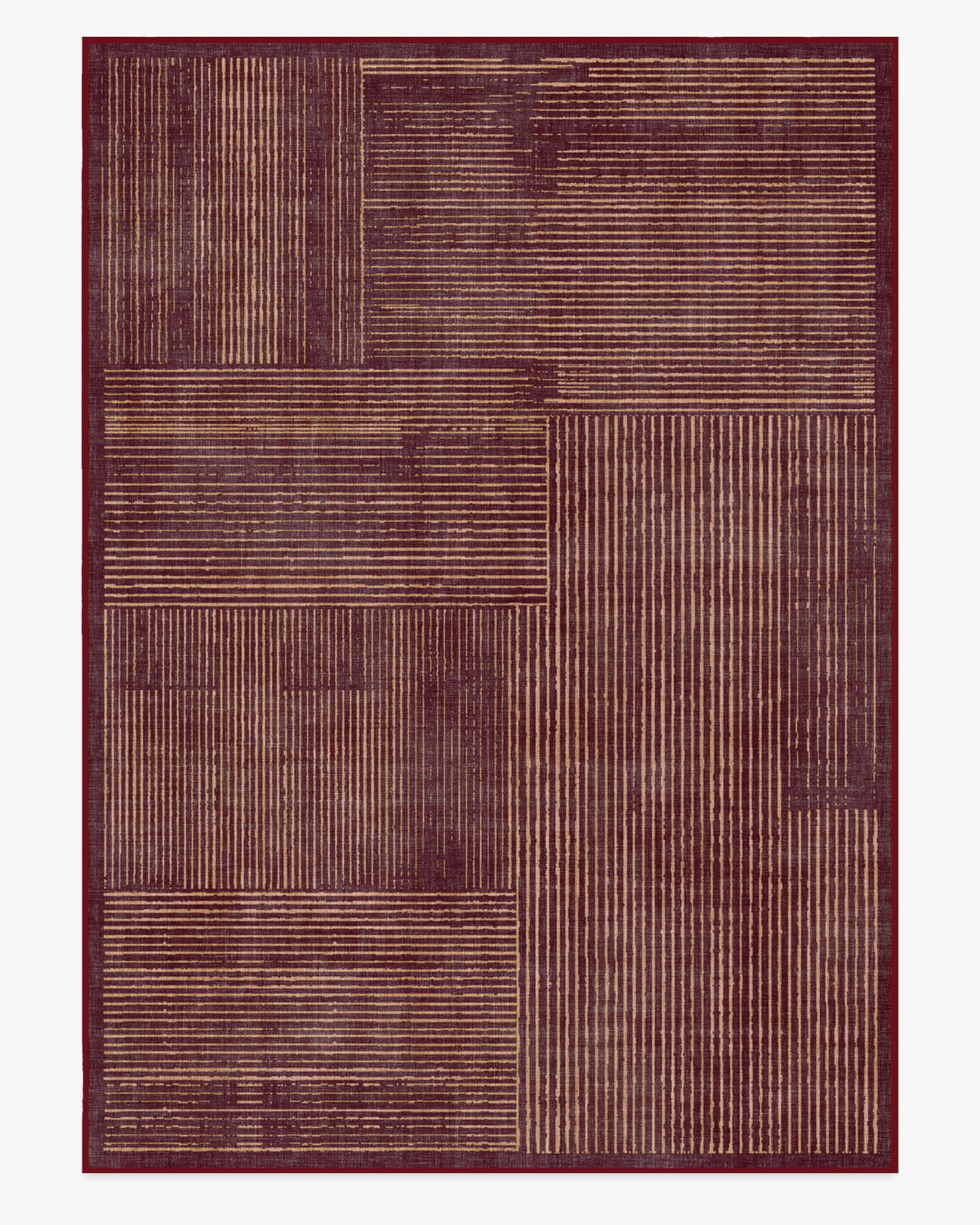 Linear Oasis — Halı, Pas Kırmızı, AREA, beyaz zemin, 10x14