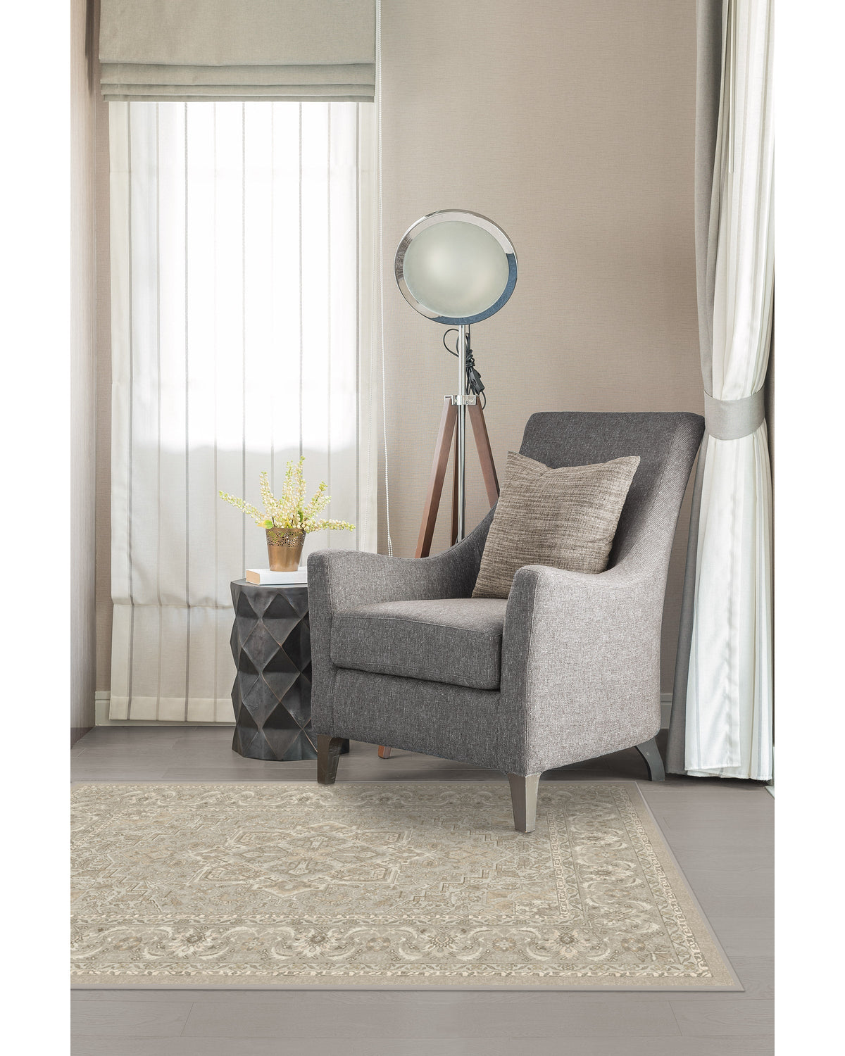 Hendesi Heriz — Halı, Krem, AREA, yaşam alanı, 3x5