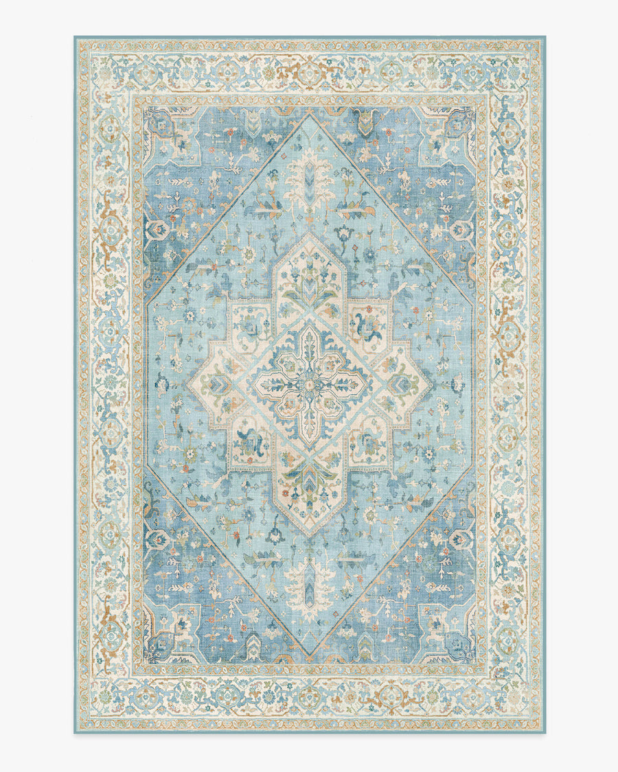 Santiago — Halı, Mavi Krem, AREA, beyaz zemin, 6x9