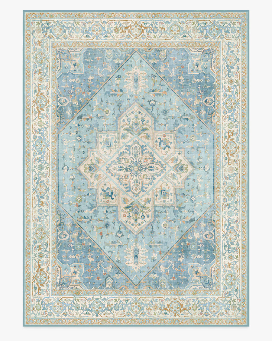 Santiago — Halı, Mavi Krem, AREA, beyaz zemin, 10x14
