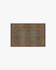 Rowan — Halı, Turkuaz Mavi Bakır, AREA, beyaz zemin, 2x3