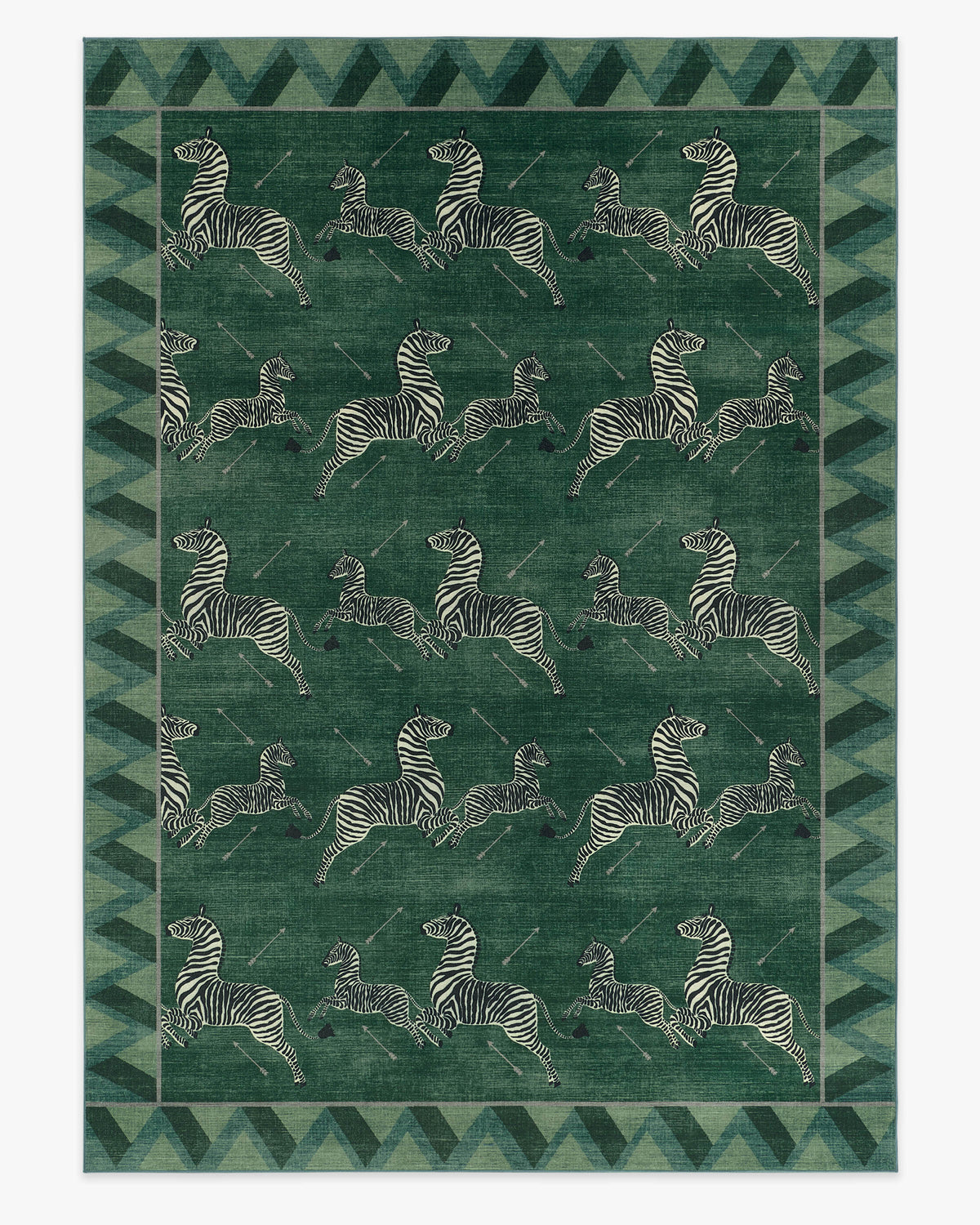 Zebras — Halı, Yeşil, AREA, beyaz zemin, 10x14