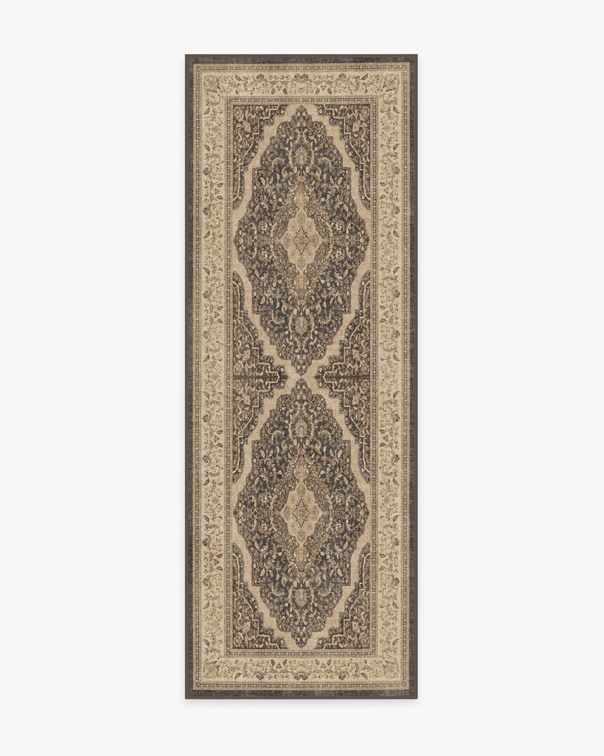 Adeline — Halı, Koyu Ahşap, RUNNER, beyaz zemin, 2x7