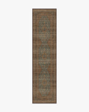 Rowan — Halı, Turkuaz Mavi Bakır, RUNNER, beyaz zemin, 2x10