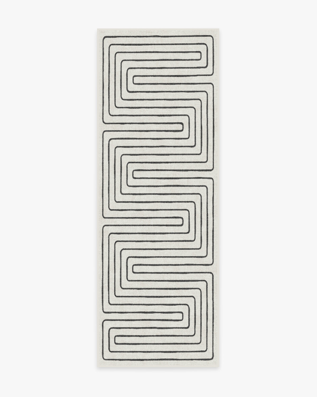 Labyrinth — Halı, Siyah Fildişi, RUNNER, beyaz zemin, 2x7