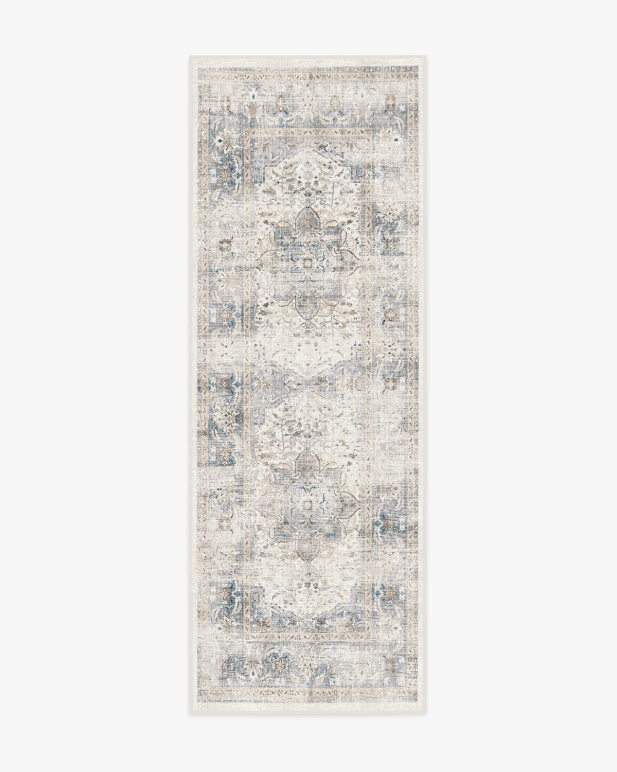 Sarrah — Halı, Quartz Mavi, RUNNER, beyaz zemin, 2x7