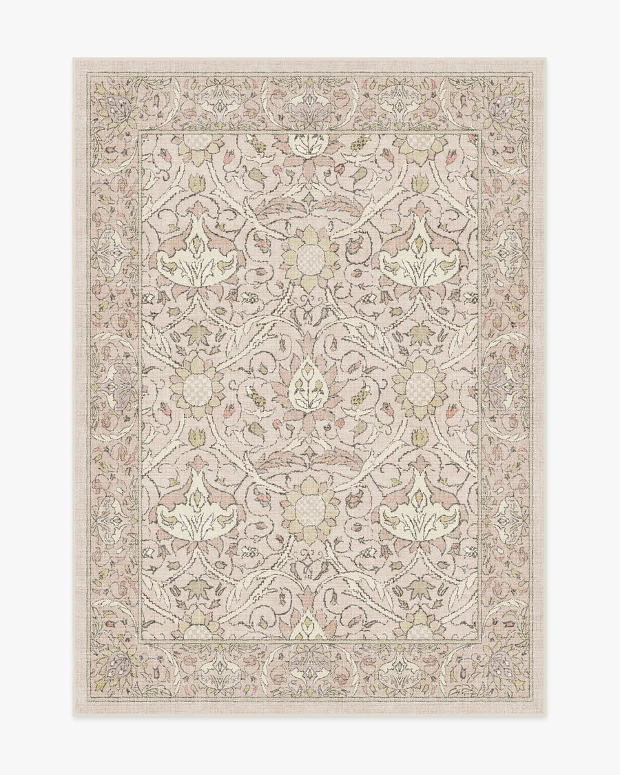Morris And Co Montreal — Halı, Yumuşak Pembe, AREA, beyaz zemin, 5x7