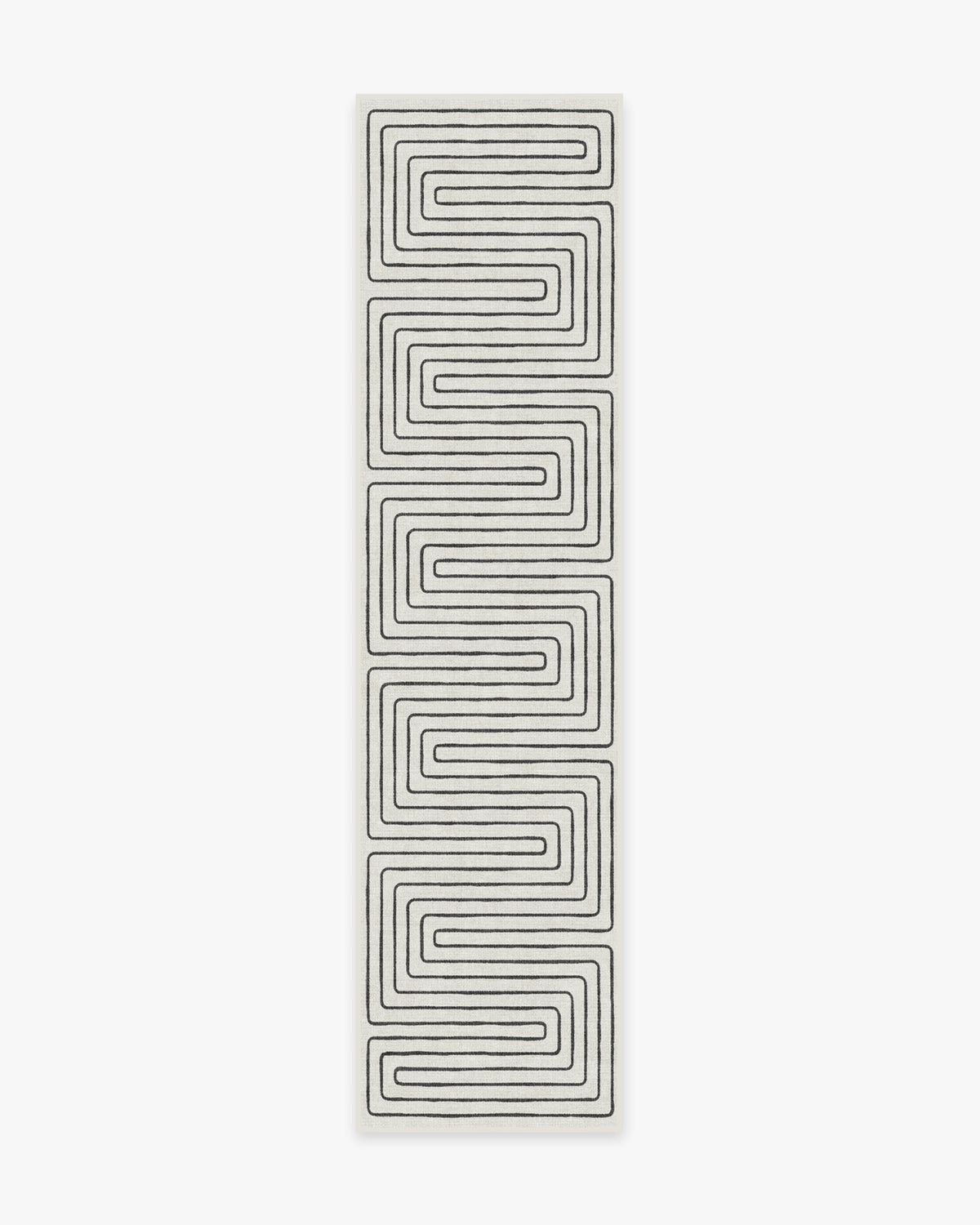 Labyrinth — Halı, Siyah Fildişi, RUNNER, beyaz zemin, 2x10