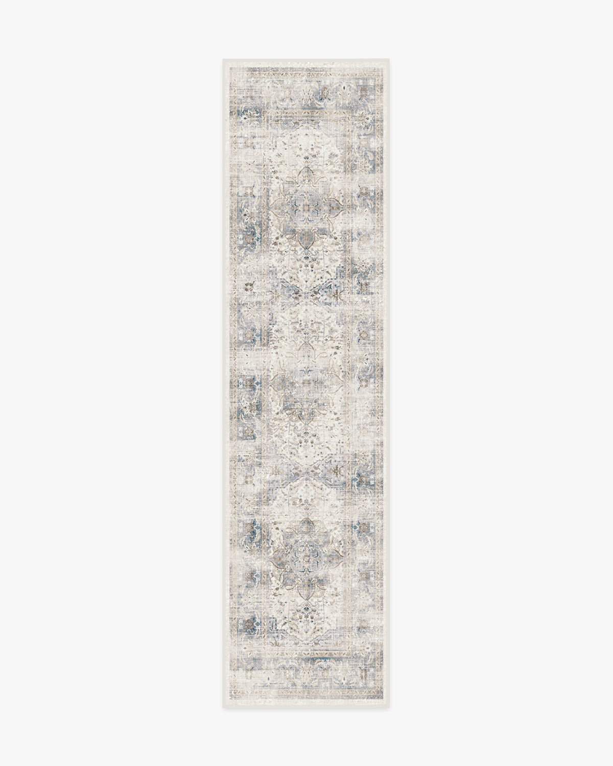 Sarrah — Halı, Quartz Mavi, RUNNER, beyaz zemin, 2x10