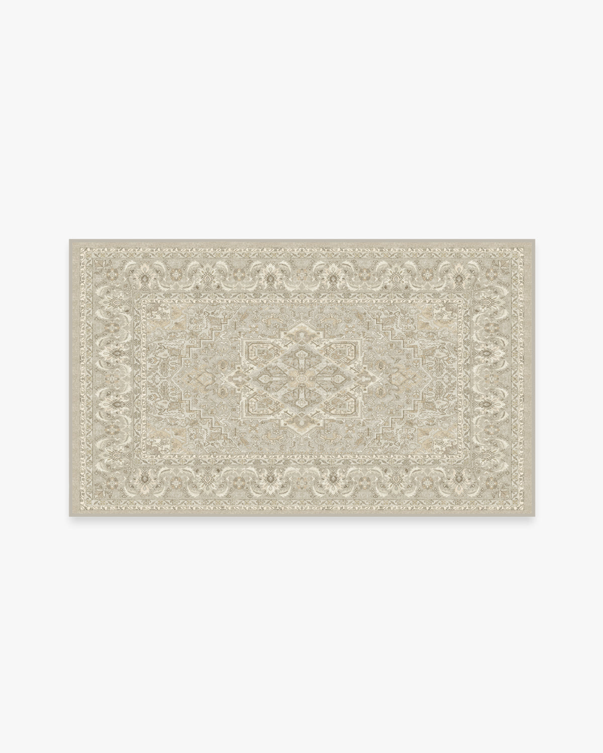 Hendesi Heriz — Halı, Krem, AREA, beyaz zemin, 3x5