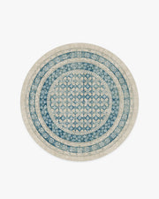 Cyrus — Halı, Nötr Mavi, ROUND, beyaz zemin, 6R