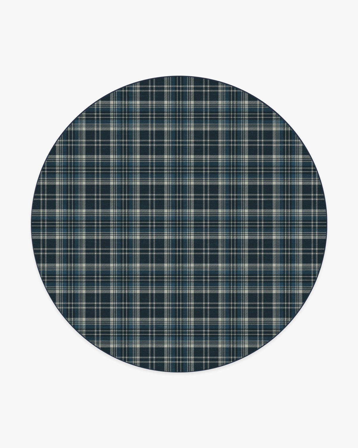 Dress Stewart Tartan — Halı, Lacivert, ROUND, beyaz zemin, 8R